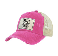 Thumbnail for BRIEF INSANITY Don't Stress Meowt Vintage Distressed Trucker Adult Hat