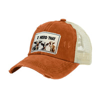Thumbnail for BRIEF INSANITY I Herd That Vintage Distressed Trucker Adult Hat