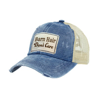 Thumbnail for BRIEF INSANITY Barn Hair Don't Care Vintage Distressed Trucker Adult Hat