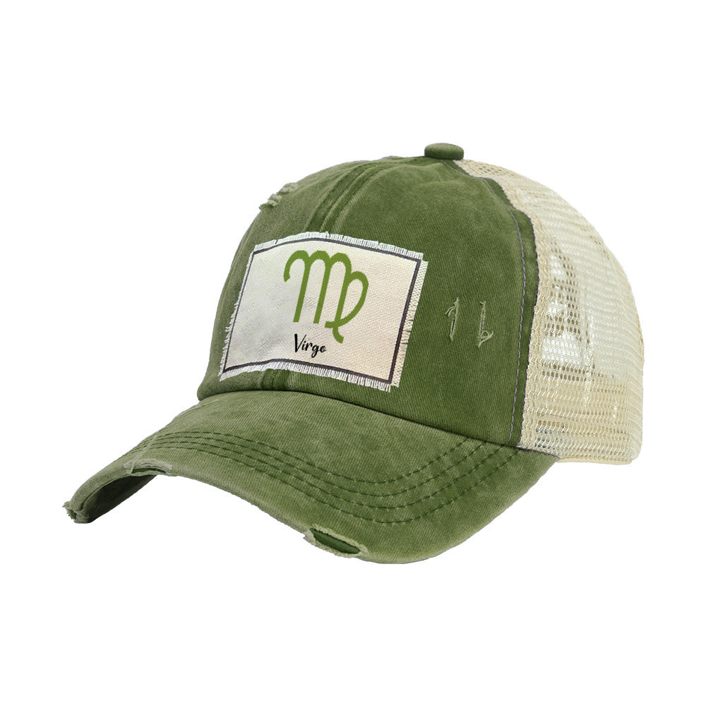 BRIEF INSANITY Virgo Vintage Distressed Trucker Adult Hat