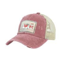 Thumbnail for BRIEF INSANITY Love Cats Vintage Distressed Trucker Adult Hat 