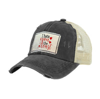 Thumbnail for BRIEF INSANITY I Hate You The Least Vintage Distressed Trucker Adult Hat