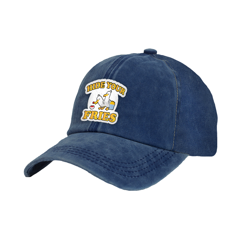 BRIEF INSANITY's Hide Your Fries Seagull Faux Suede Patch Adult Cap