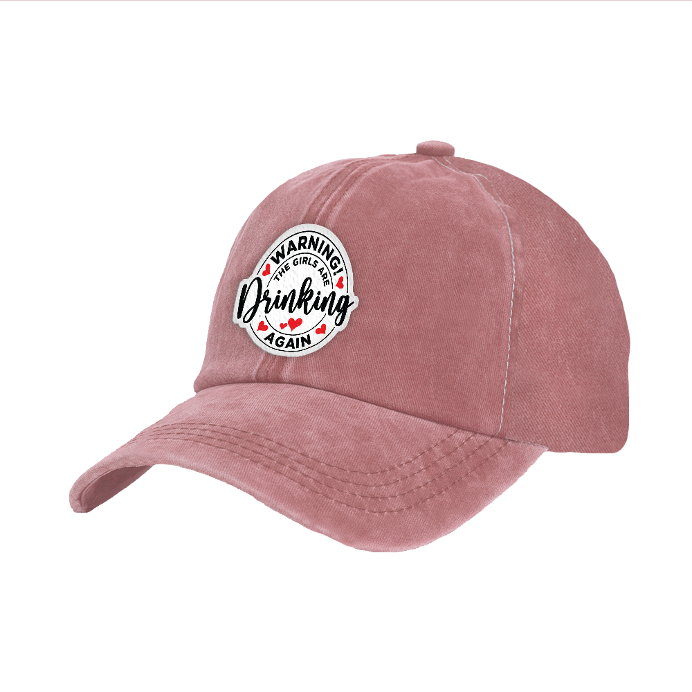 BRIEF INSANITY's Girls Are Drinking Again Faux Suede Patch Adult Cap