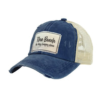 Thumbnail for BRIEF INSANITY The Beach Is My Happy Place - Vintage Distressed Trucker Adult Hat
