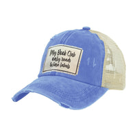Thumbnail for BRIEF INSANITY My Book Club Only Reads Wine Labels - Vintage Distressed Trucker Adult Hat