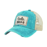 Thumbnail for BRIEF INSANITY Crafty Bitch - Vintage Distressed Trucker Adult Hat