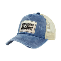 Thumbnail for BRIEF INSANITY May Contain Alcohol - Vintage Distressed Trucker Adult Hat