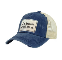 Thumbnail for BRIEF INSANITY I'm Awesome Just Ask Me Vintage Distressed Trucker Adult Hat