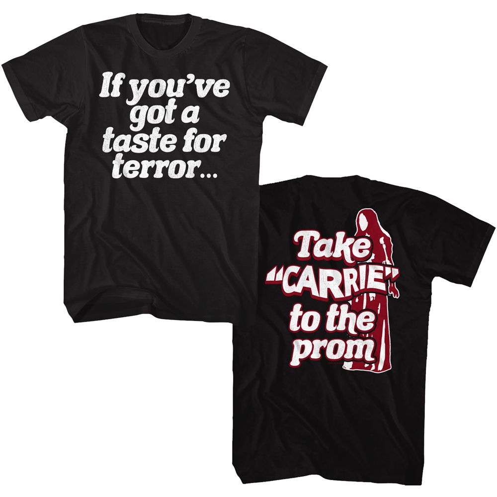 CARRIE-TAKE CARRIE TO PROM-BLACK ADULT S/S TSHIRT