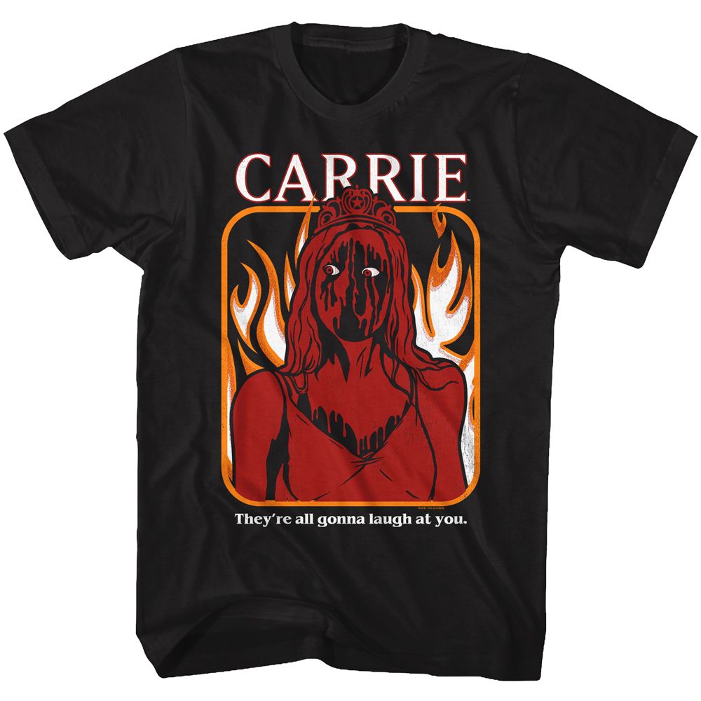 CARRIE-HAHAHA-BLACK ADULT S/S TSHIRT