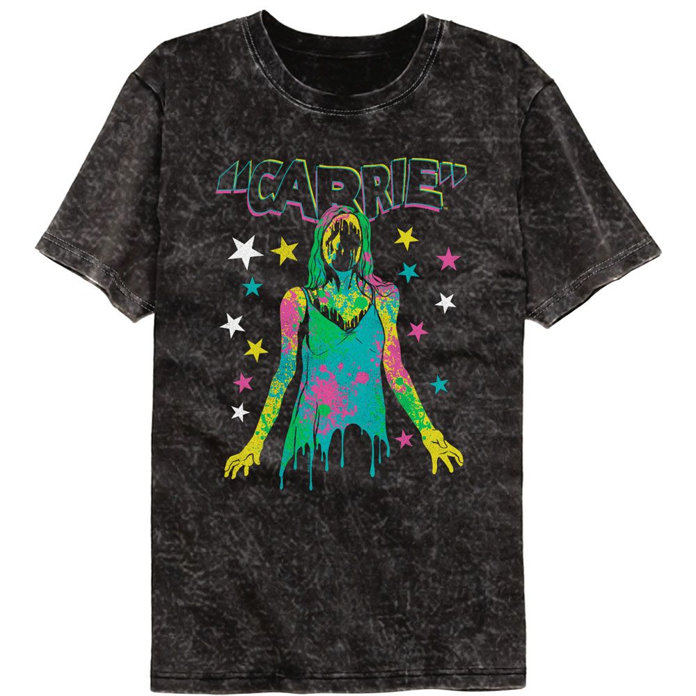 CARRIE-CARRIE COLOR SPLATTER-MINERAL WASH BLACK ADULT S/S TSHIRT