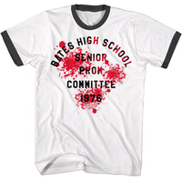 Thumbnail for CARRIE-CARRIE BATES HS PROM 76-WHITE/BLACK ADULT S/S RINGER TSHIRT