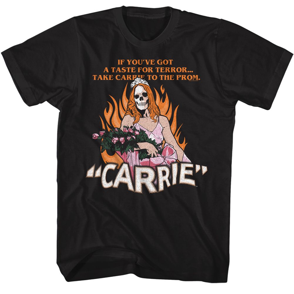 CARRIE-CARRIE DEADLY PROM-BLACK ADULT S/S TSHIRT