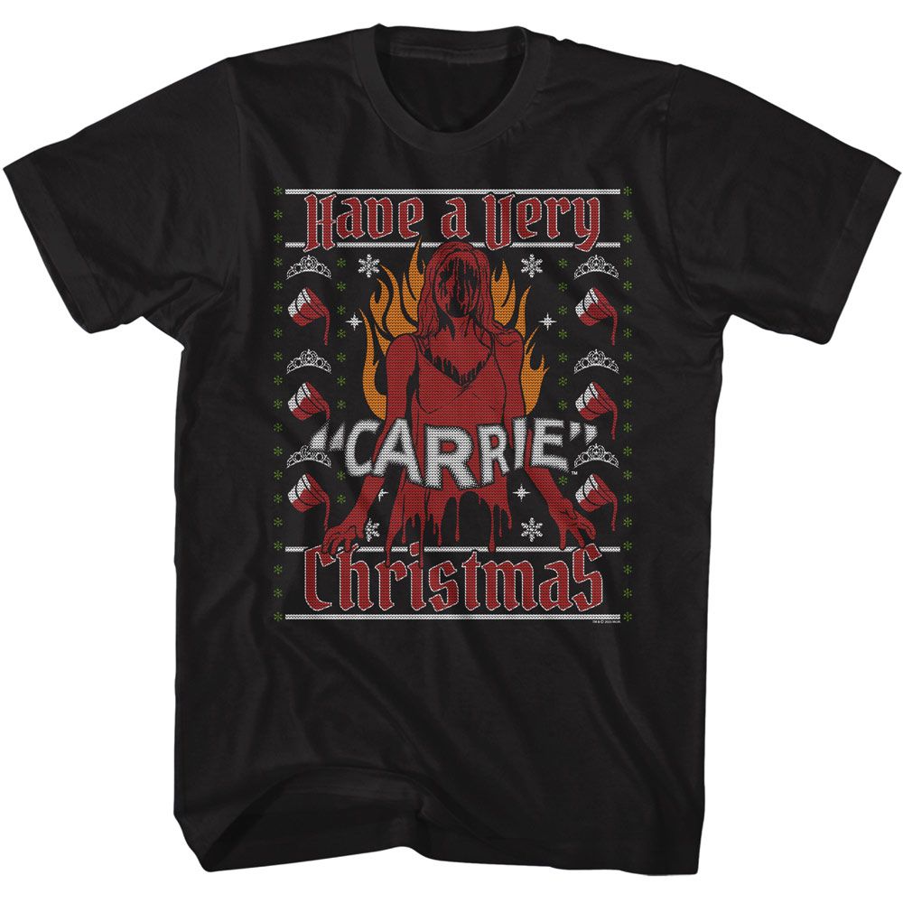 CARRIE-CARRIE A VERY CARRIE CHRISTMAS-BLACK ADULT S/S TSHIRT