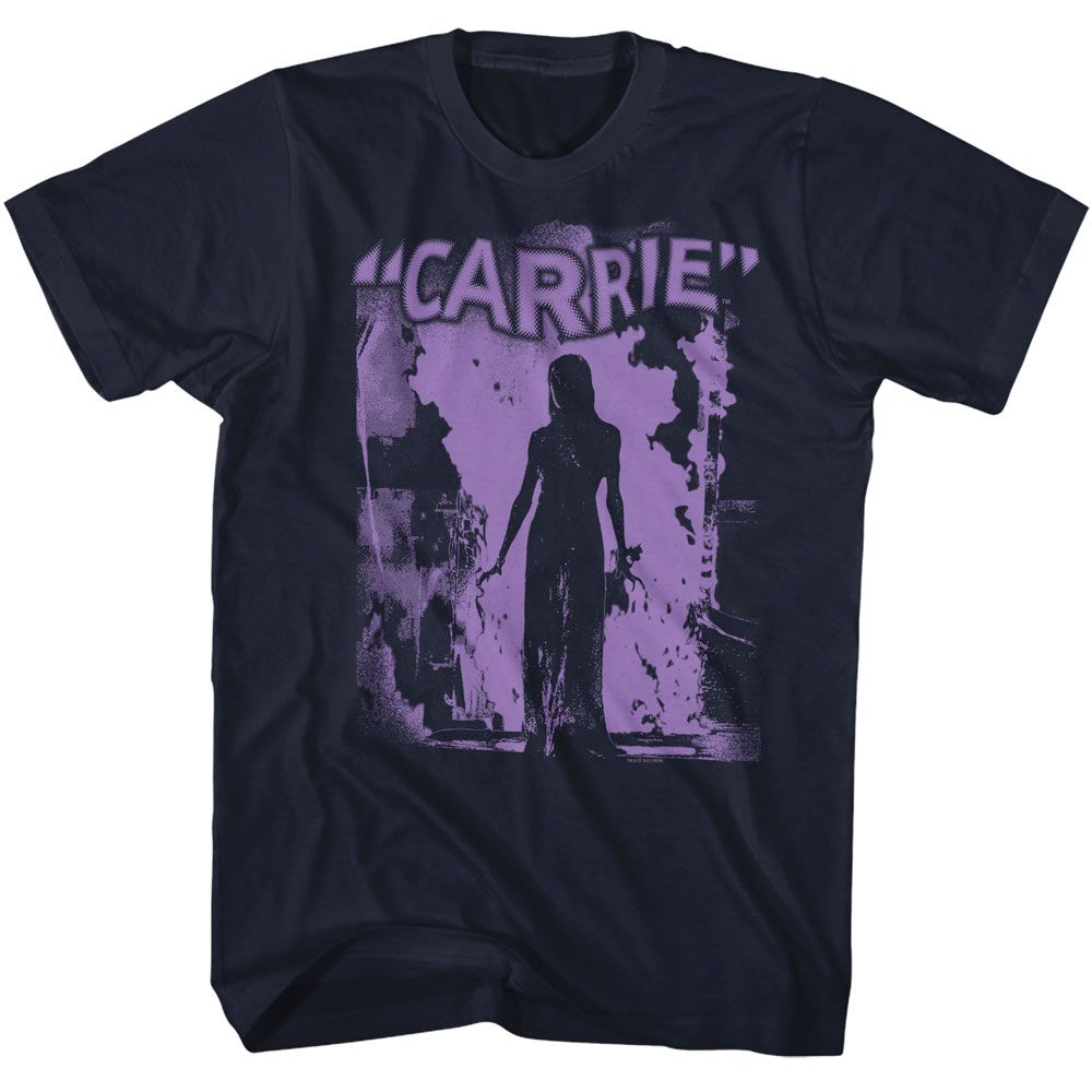 CARRIE-CARRIE PURPLE FLAME-NAVY ADULT S/S TSHIRT