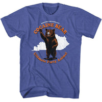 Thumbnail for COCAINE BEAR KY-COCAINE BEAR TOURISTY PARTY ANIMAL-ROYAL HEATHER ADULT S/S TSHIRT