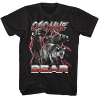 Thumbnail for COCAINE BEAR KY-COCAINE BEAR BW WITH LIGHTNING-BLACK ADULT S/S TSHIRT