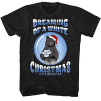 Thumbnail for COCAINE BEAR KY-COCAINE BEAR KY DREAMING OF WHITE XMAS-BLACK ADULT S/S TSHIRT