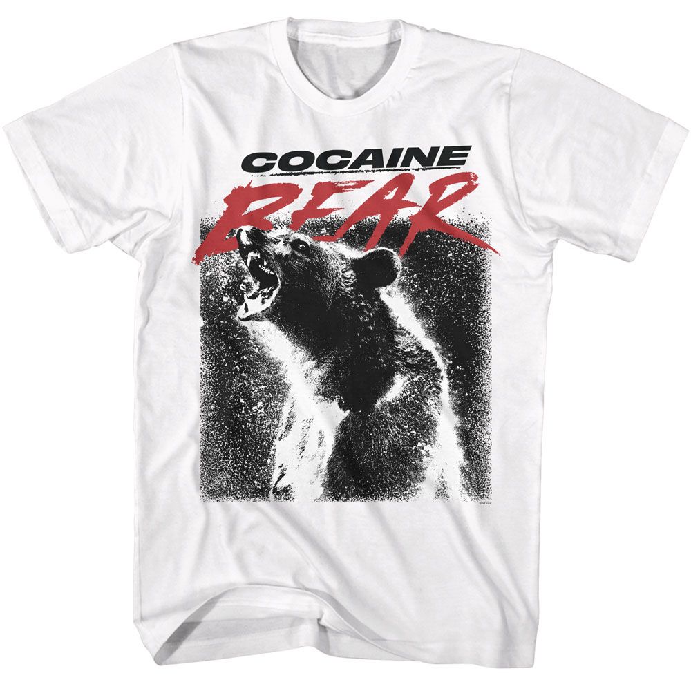 COCAINE BEAR-COCAINE BEAR POSTER LIGHT-WHITE ADULT S/S TSHIRT