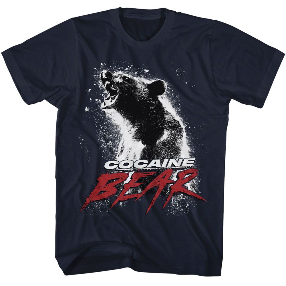 COCAINE BEAR-COCAINE BEAR MOVIE POSTER LIGHT-NAVY ADULT S/S TSHIRT