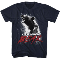 Thumbnail for COCAINE BEAR-COCAINE BEAR MOVIE POSTER LIGHT-NAVY ADULT S/S TSHIRT