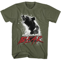 Thumbnail for COCAINE BEAR-COCAINE BEAR MOVIE POSTER LIGHT-MILITARY GREEN ADULT S/S TSHIRT