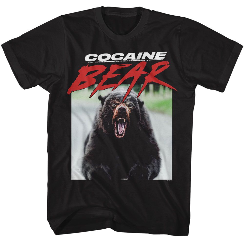 COCAINE BEAR-COCAINE BEAR PHOTO-BLACK ADULT S/S TSHIRT