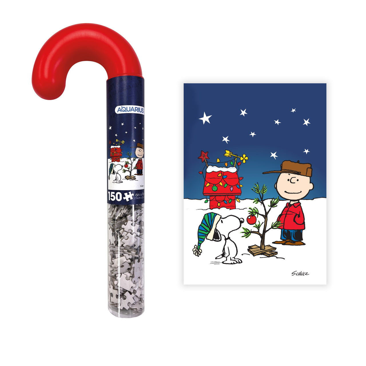 Peanuts Charlie Brown Christmas 150 Piece Jigsaw Puzzle Candy Cane – 12 PC PPK