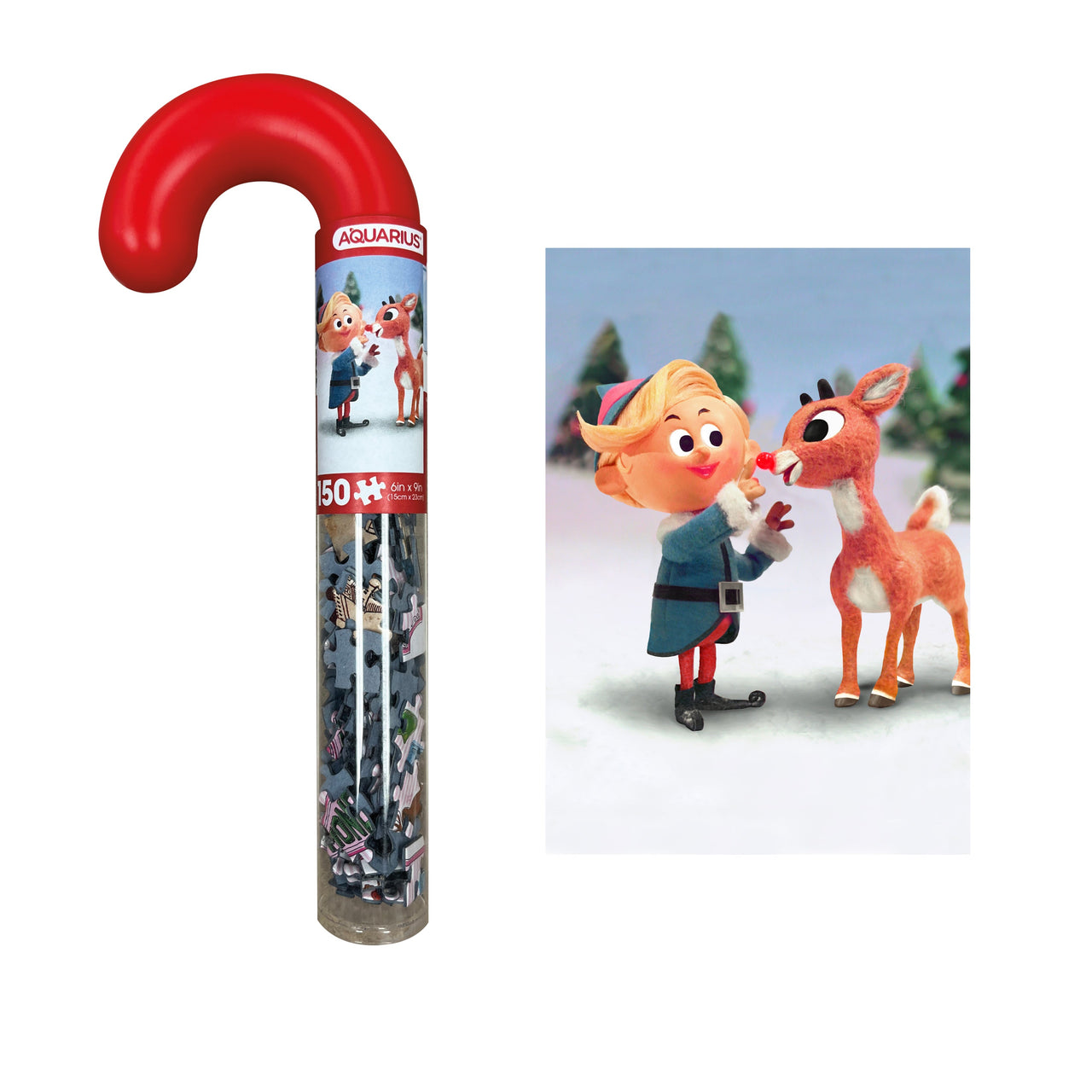 Rudolph 150 Piece Jigsaw Puzzle Candy Cane – 12 PC PPK