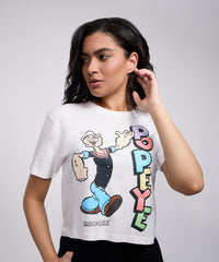 Thumbnail for Popeye Logo Women's Graphic Cropped Short Sleeve T-Shirt
