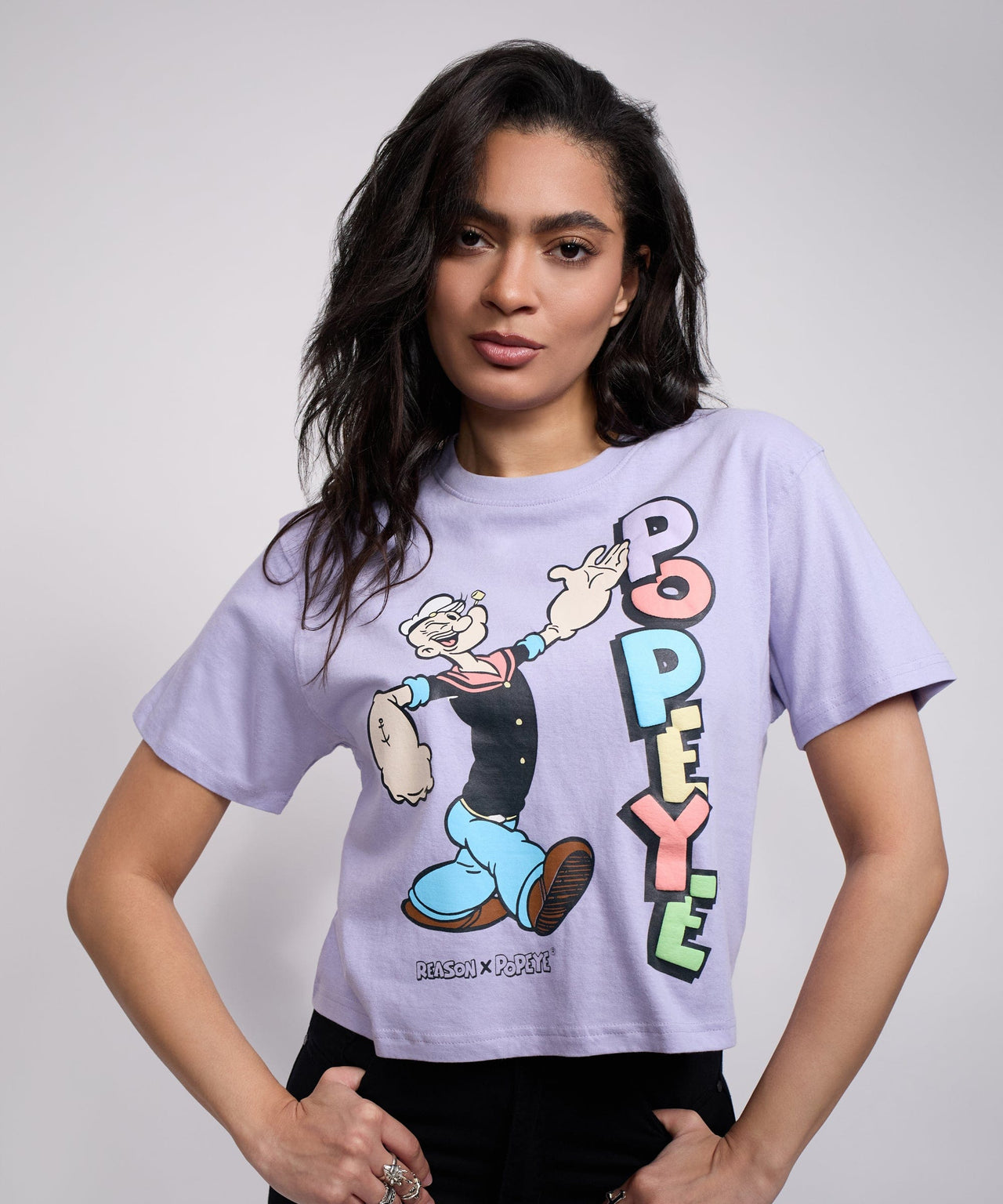 Popeye Logo Women's Graphic Cropped T-Shirt