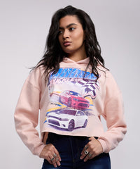 Thumbnail for Womens Dodge Buckle Up Crop Hoodie