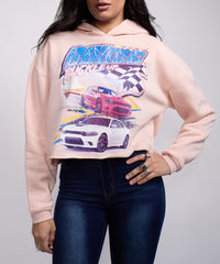 Thumbnail for Womens Dodge Buckle Up Crop Hoodie