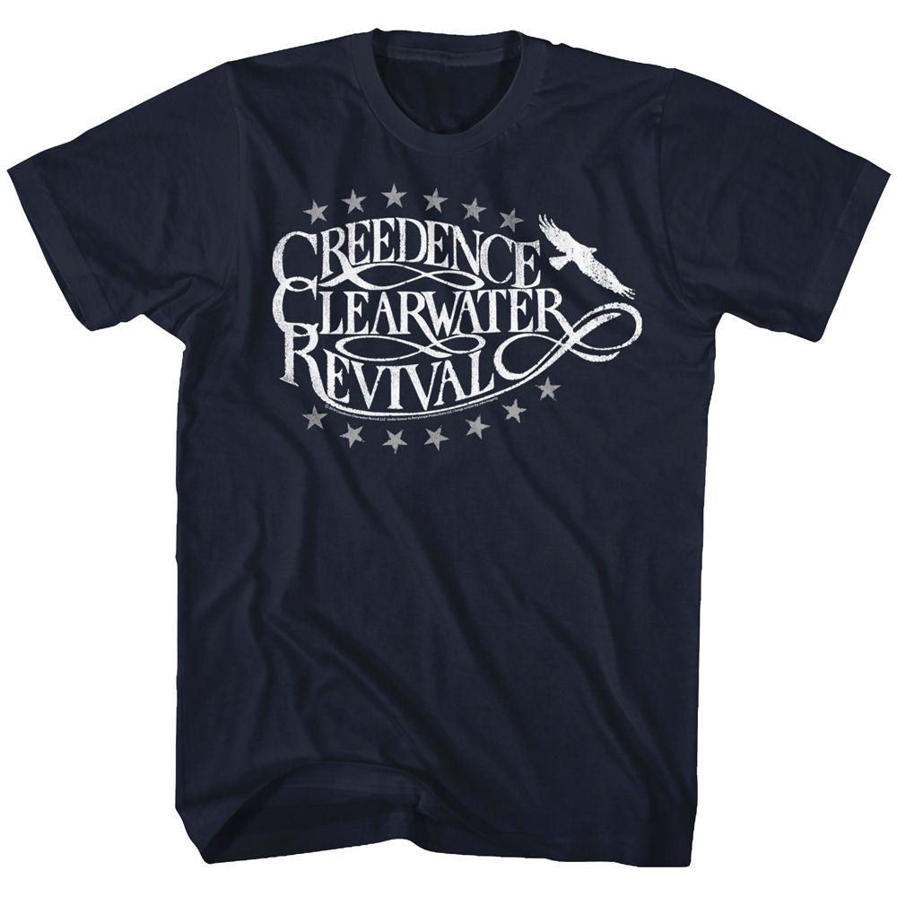 CREEDENCE CLEARWATER REVIVAL-EAGLE-NAVY ADULT S/S TSHIRT