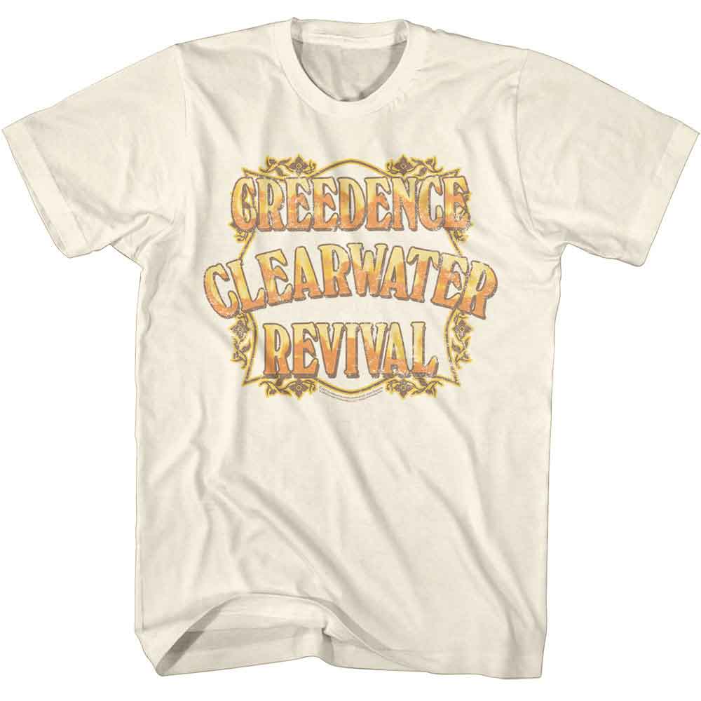 CREEDENCE CLEARWATER REVIVAL-CCR COPPER LOGO-NATURAL ADULT S/S TSHIRT
