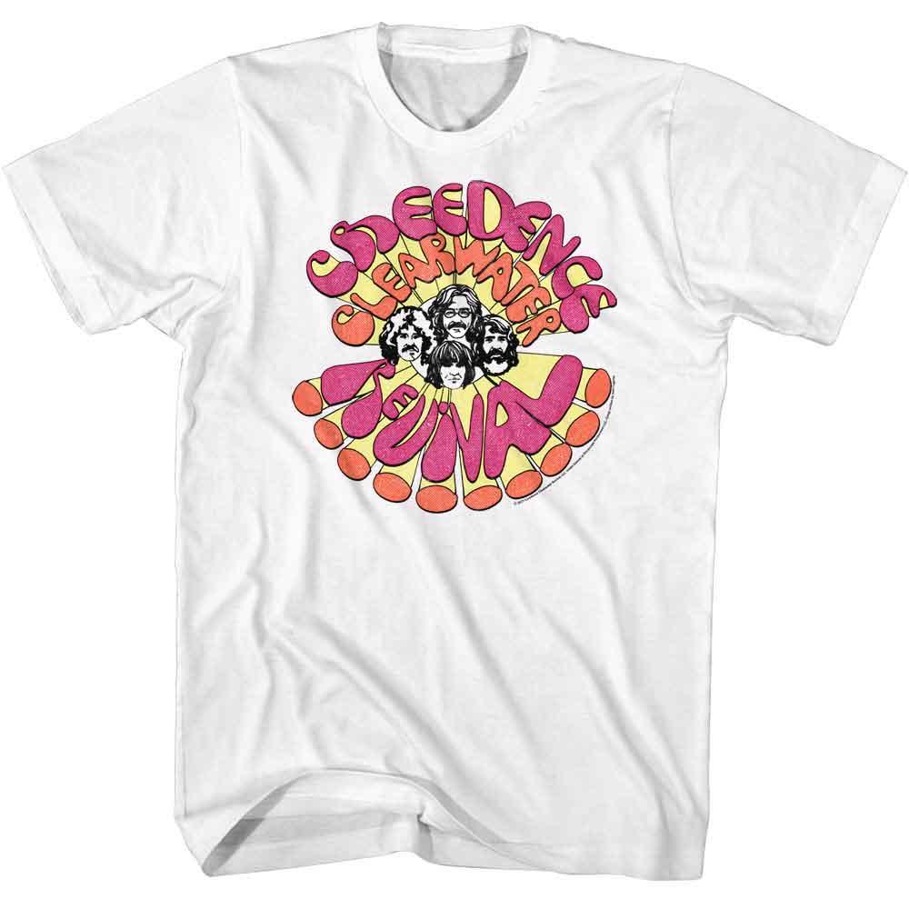 CREEDENCE CLEARWATER REVIVAL-CCR GROOVY-WHITE ADULT S/S TSHIRT