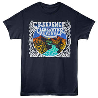 Thumbnail for CREEDENCE CLEARWATER REVIVAL-CCR MOUNTAINS AND RIVER-NAVY ADULT S/S TSHIRT