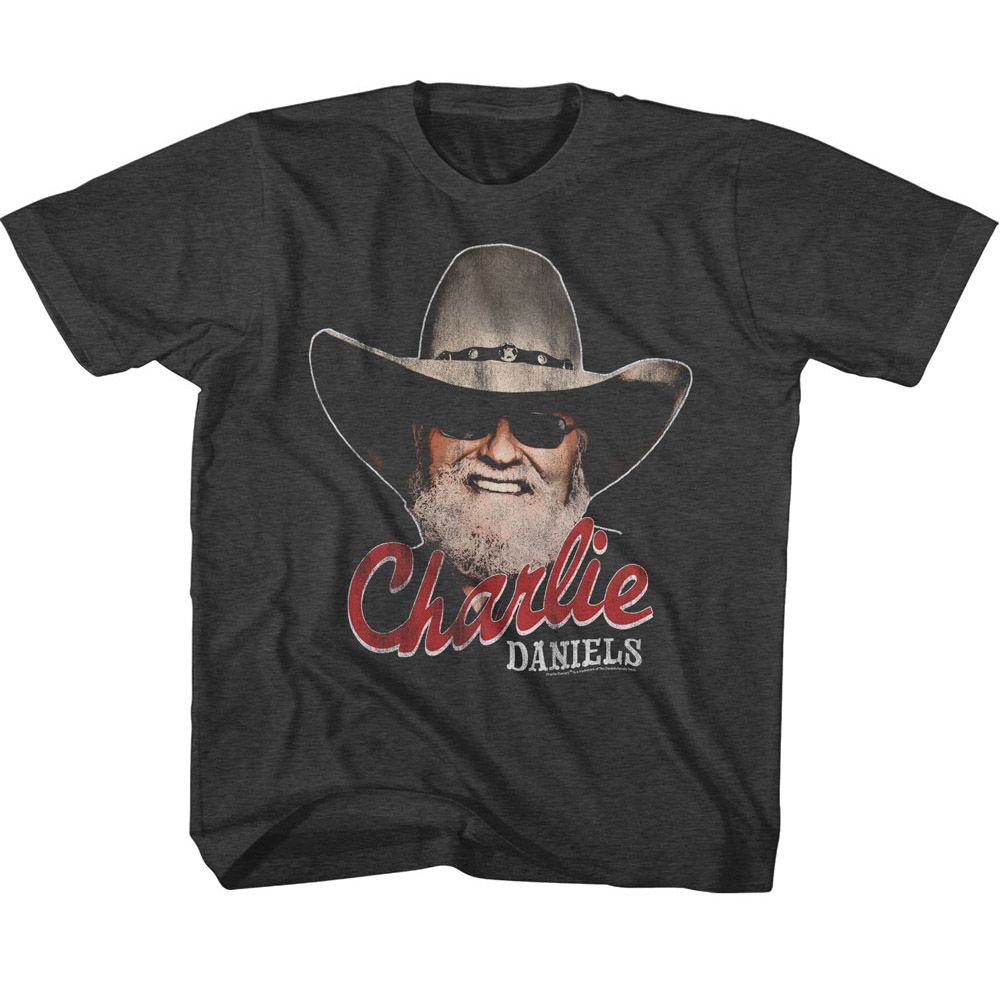 CHARLIE DANIELS BAND-CDB SMILING CHARLIE-VINTAGE SMOKE YOUTH S/S TSHIRT