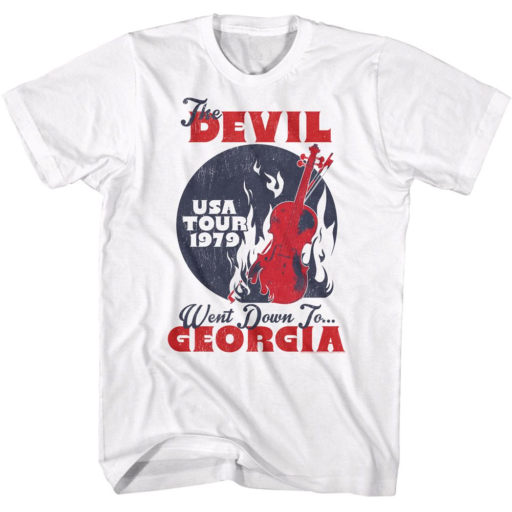 CHARLIE DANIELS BAND-CDB DEVIL WENT DOWN TO GEORGIA-WHITE ADULT S/S TSHIRT