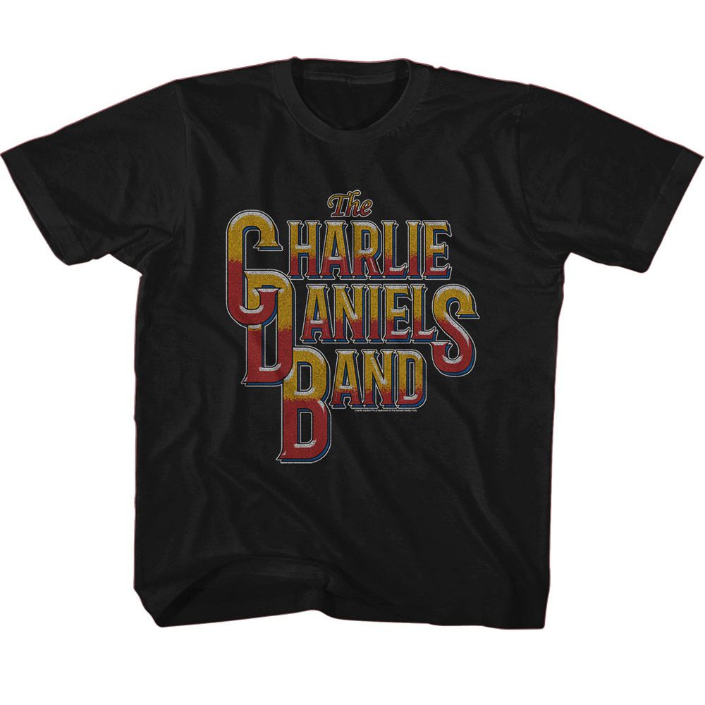 CHARLIE DANIELS BAND-CDB VINTAGE STYLE LOGO-BLACK YOUTH S/S TSHIRT