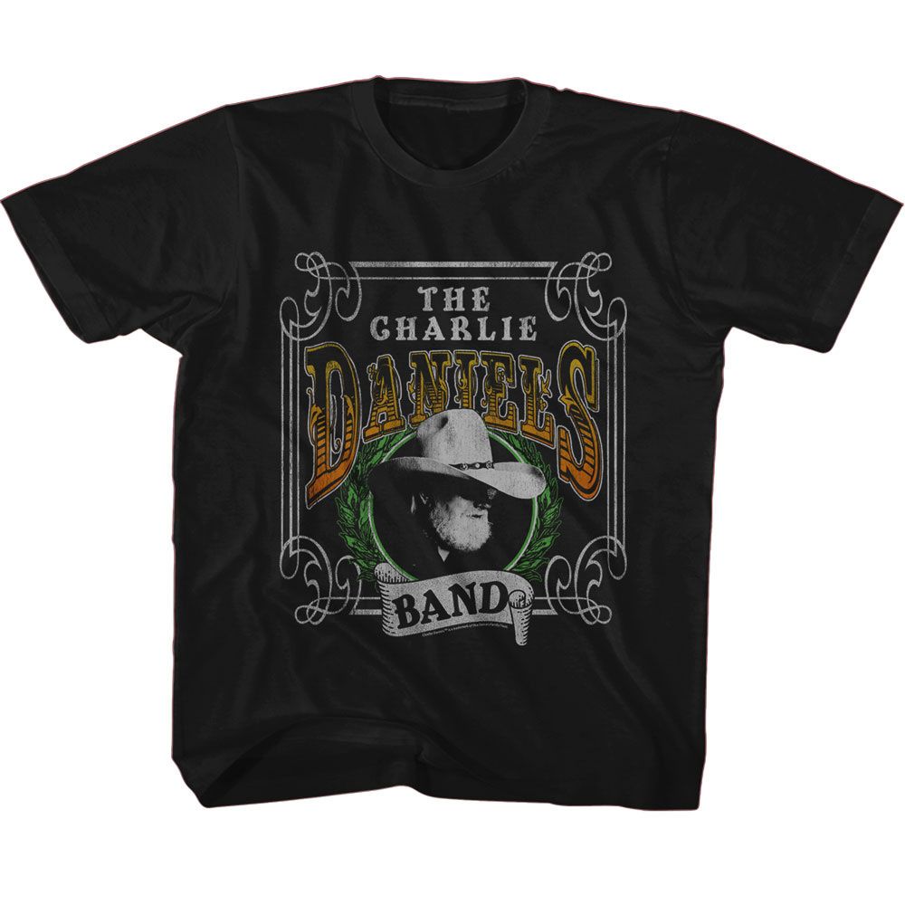 CHARLIE DANIELS BAND-CDB YUCCA LEAVES-BLACK YOUTH S/S TSHIRT
