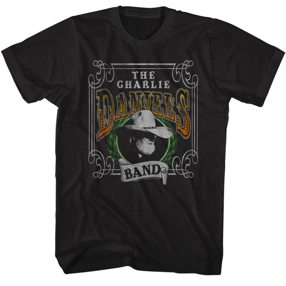 CHARLIE DANIELS BAND-CDB YUCCA LEAVES-BLACK ADULT S/S TSHIRT