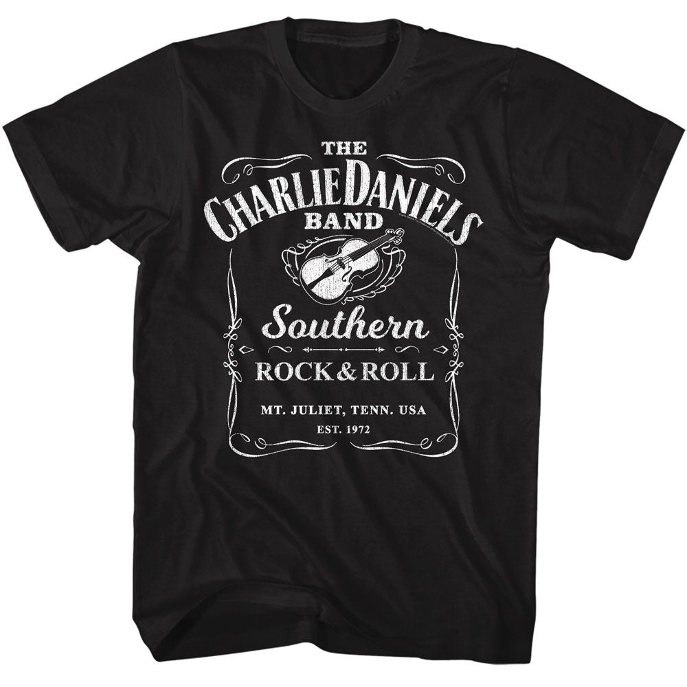 CHARLIE DANIELS BAND-CDB LABEL-BLACK ADULT S/S TSHIRT