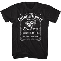 Thumbnail for CHARLIE DANIELS BAND-CDB LABEL-BLACK ADULT S/S TSHIRT