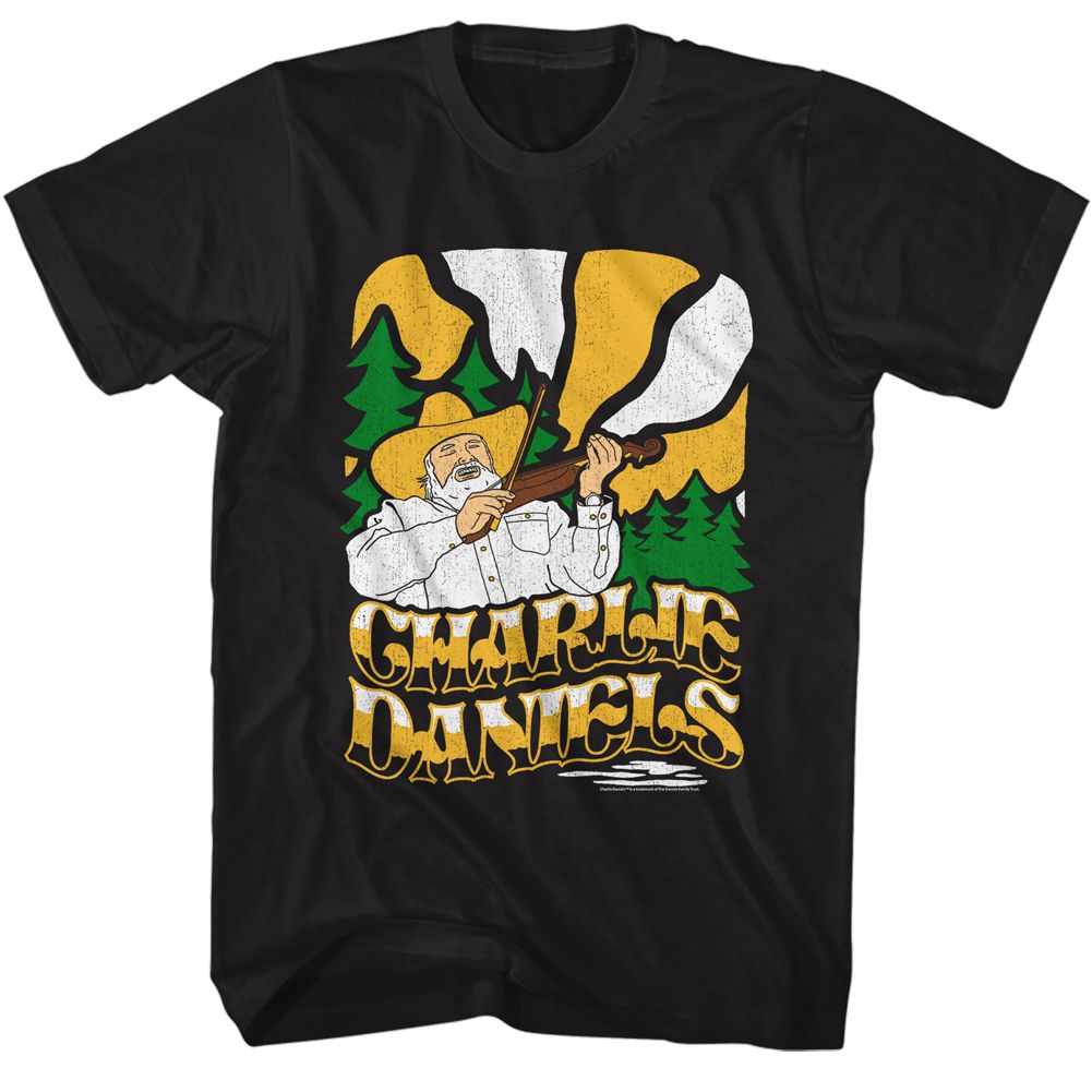 CHARLIE DANIELS BAND-CDB DRAWN CHARLIE-BLACK ADULT S/S TSHIRT