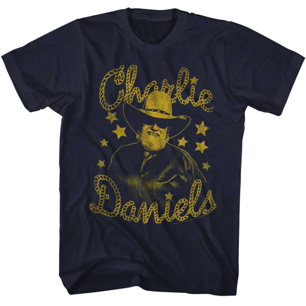 CHARLIE DANIELS BAND-CDB AND STARS-NAVY ADULT S/S TSHIRT