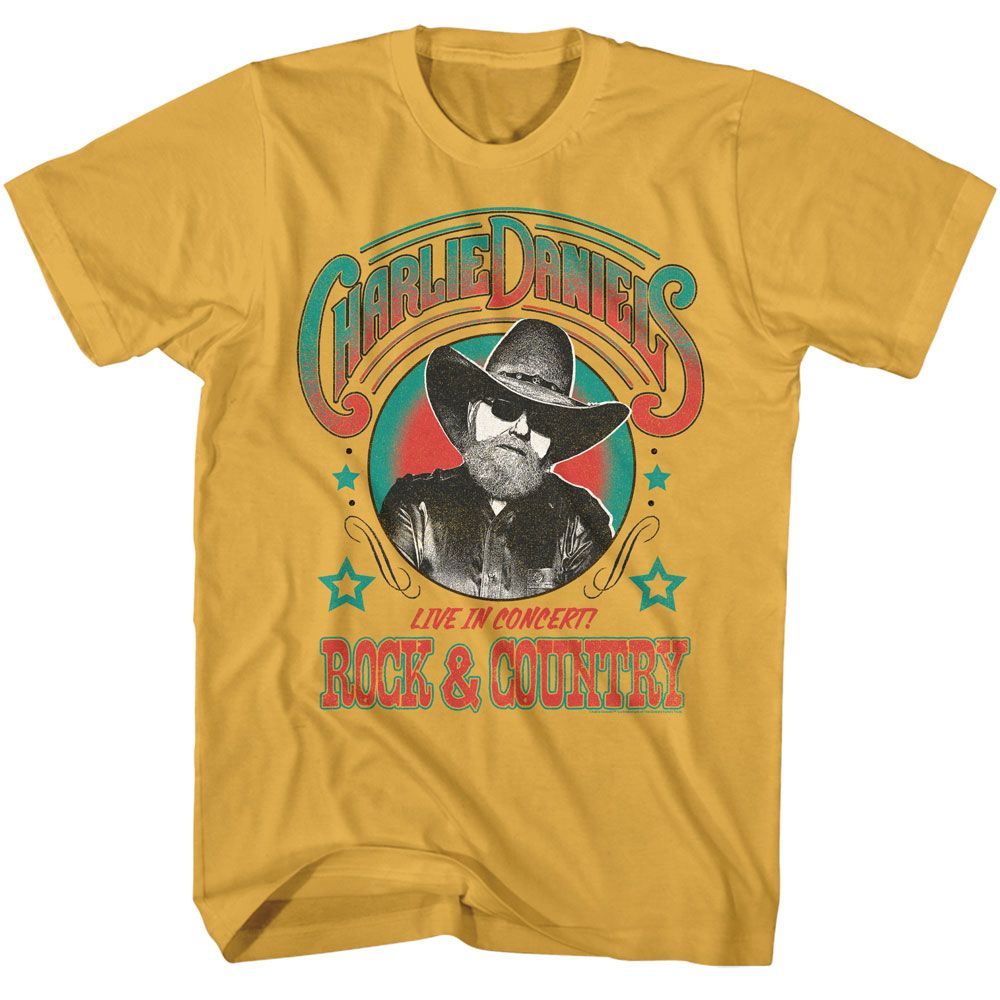 CHARLIE DANIELS BAND-CDB ROCK AND COUNTRY-GINGER ADULT S/S TSHIRT