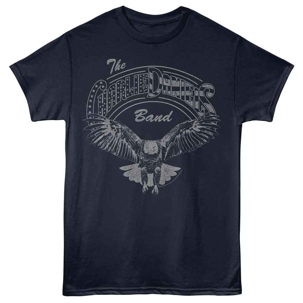 CHARLIE DANIELS BAND-CDB STARS STRIPES AND EAGLE-NAVY ADULT S/S TSHIRT
