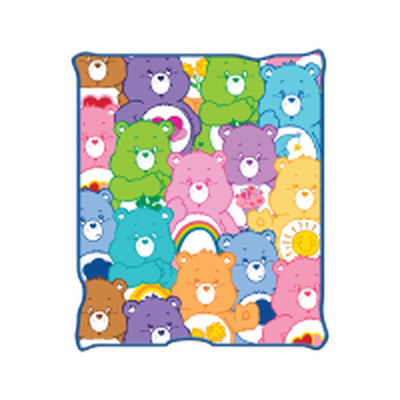 Care Bears Multi Bear All Over  45" x 60" 250gsm Plush Raschel Throw – 12 pc ppk ($12.50 each)